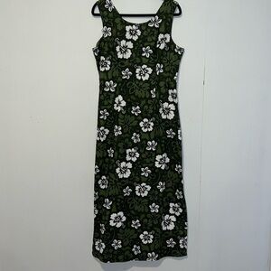 Aloha Republic Green and White Sleeveless Maxi Dress ZZ16